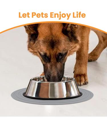Ptlom Pet Food Mat 2 Pcs - Prevent Food and Water Overflow - Medium & Small Pet Silicone Placemat - 9.5x9.5 Grey - Buy Online on GoSupps.com