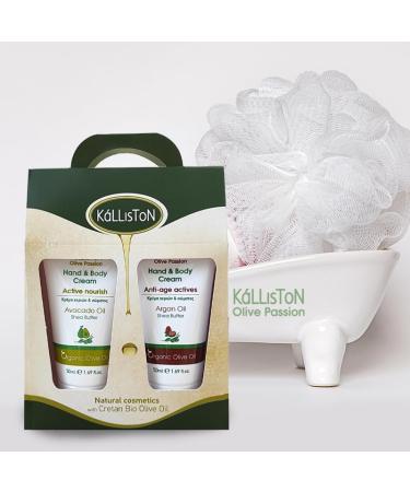 Kalliston Organic Olive Oil Cream Set Avocado & Argan Oil Lotions for Hand Body Foot & Heel Moisturizing Hydrating & Skin Repair Travel & Gift Pack 1.69 fl oz Each Active Nourish & Anti-Age Actives - Buy Online on GoSupps.com