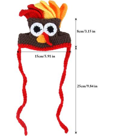 Legendog Cat Costume Turkey Hat Halloween Thanksgiving Party Handmade Crochet Pet Turkey Headgear Costume for Small Dog Kittens Brown - Buy Online on GoSupps.com