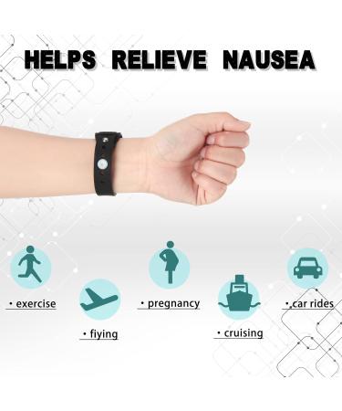 4 Pcs Adjustable Motion Sickness Bracelets - Acupressure Wristbands for Headache & Anxiety Relief - Waterproof Bands for Seasickness & Car - Black - Buy Online on GoSupps.com