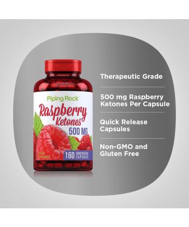 Piping Rock Raspberry Ketones 500mg | 160 Capsules | Non-GMO & Gluten Free Supplement - Buy Online on GoSupps.com