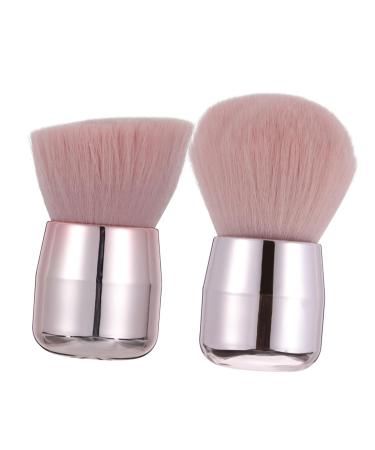 2pcs Mushroom Head Stucco Blush Brush Foundation Brush Mineral Brush Foundation Makeup