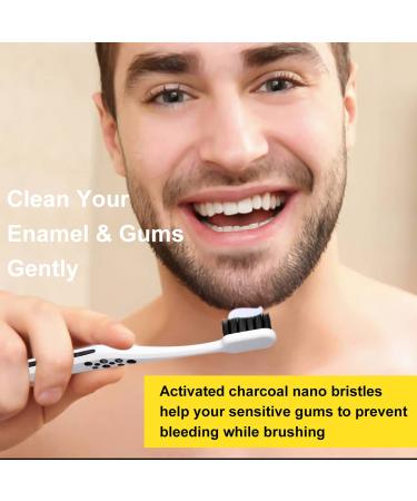 VEMIGON Extra Soft Toothbrush for Sensitive Teeth - Wide Head Soft Toothbrushes for Adults - Activated Charcoal Bristles - Whitening & Gentle Cleaning - Ideal for Braces - 4PCS - Buy Online on GoSupps.com