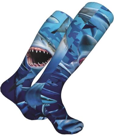 Hungry Shark Compression Socks for Men & Women | 15-20 mmHg Circulation Support for Running & Cycling - Buy Online on GoSupps.com