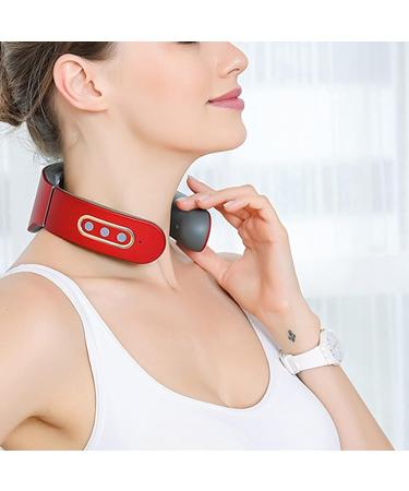 Neck Massage Device | Electrical Pulse & Heat Massager | Adjustable Portable Lymphatic Drainage for Men & Women - Buy Online on GoSupps.com