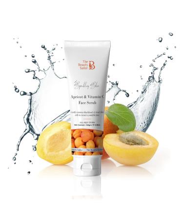 Apricot and Vitamin C Face Scrub | For Bright And Glowing Skin | Naturally Exfoliating | Removes Blackheads & Dead Skin Cells | Suitable to All Skin Types for Men and Women | 100gm