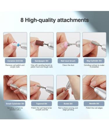 TOUCHBeauty 8 in 1 Electric Cordless Manicure Pedicure Nail Files Set Dual Rotation Electric Manicure Drill Set 8 Versatile Attachments 5 - Speed Motor Fast Rotation (30000 RPM) AG-2137 - Buy Online on GoSupps.com