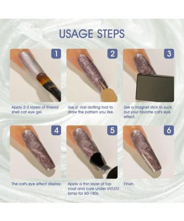 Cat Eye Gel Nail Polish Galaxy Chameleon Magnetic Gel Soak Off UV LED Nail Polish for Nail Art Design DIY Manicure (5ml) - Buy Online on GoSupps.com