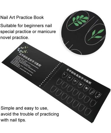 Nail Art Practice Book Simple & Easy to Use Cost-saving. Suitable for Beginners Multiple Nail Types. Nail Art Training Tool for Manicure Novel Practice (painted flowers) - Buy Online on GoSupps.com