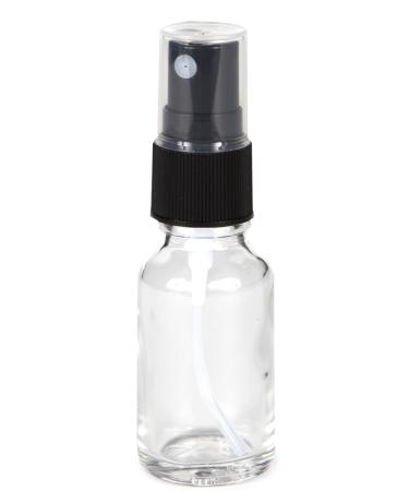 Vivaplex 15ml Clear Glass Bottles with Black Fine Mist Sprayer - Perfect for DIY & Travel - International Shipping Available - Buy Online on GoSupps.com