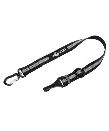 Kurgo Direct to ISO-FIX Swivel Tether Universal Car Seat Belt for Dogs Tangle-Free with Latch Bar Attachment Adjustable Black/Charcoal