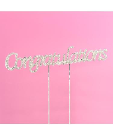 17.5cm x 3cm Congratulations Diamante Rhinestone Cake Topper Decoration - Buy Online on GoSupps.com