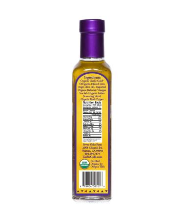 Organic Garlic Gold Balsamic Vinaigrette Salad Dressing 8.44 fl oz - USDA Certified, Soy Free - Buy Online on GoSupps.com