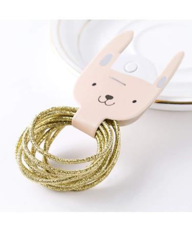 LOVEF 200pcs Glitter Multi-Color Hair Elastics Hair Ties - No Crease Ponytail Holders for Girls & Ladies - Buy Online on GoSupps.com