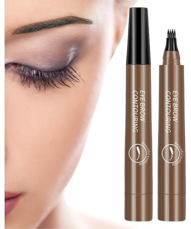 Liquid Eyebrow Pencil Brow Pencil with Fork Tip 4 Point Waterproof Eyebrow Pencil No Smudge Liquid Brow Quick Dry EyeLiner for Long Lasting Dark Brown - Buy Online on GoSupps.com