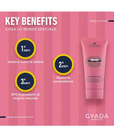  GYADA COSMETICS GYADA COSMETICS Moisturizing and Nourishing Lip Mask with Softening Action for Soft Lips with Shea Butter and Almond Oil 20 ml - Buy Online on GoSupps.com