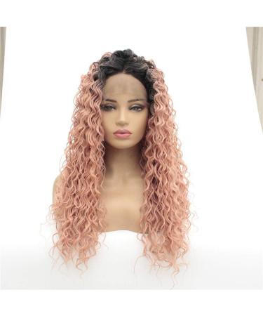 wig Fluffy wig set front lace chemical fiber African style dyed small curly long wig wig