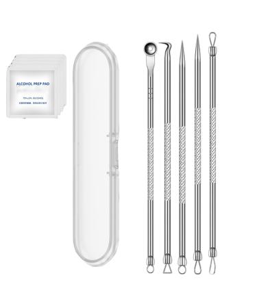 Usiveinborn Blackhead Remover Usiveinborn Tweezers Blackhead Tweezers Professional Stainless Steel Facial Blackhead Remover Tweezers Blackhead Remover Tool (5PCS)