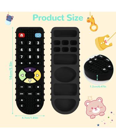 Baby Biting Toys - BPA-Free Silicone Dental Aid | 2 Bathing Toys & Remote Control Bite Ring for 3-12 Months - Black & White - Buy Online on GoSupps.com