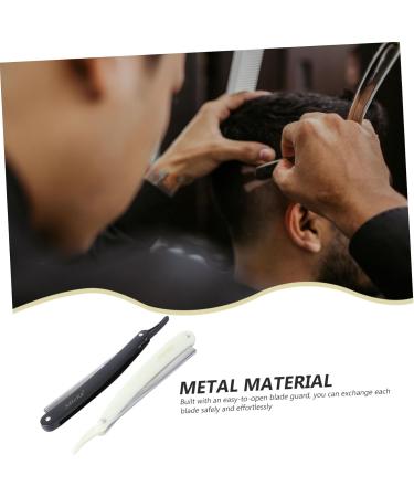 Angoily 4-Piece Metal Razor Blades Set for Men - Manual Hair Razor & Old-Fashioned Knife Holder - Buy Online on GoSupps.com