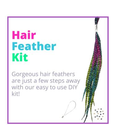 Tie Dye Rooster Feather Hair Extensions - 20 Long Thin Individual Feathers by Feather Lily - Buy Online on GoSupps.com