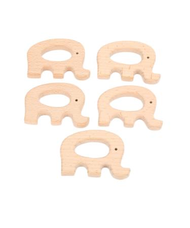 5 Wooden Bite Ring Toys for Babies - Pain Relief & DIY Elephant Necklaces & Bracelets - Childhood Development Aid - Buy Online on GoSupps.com