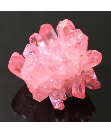 100gNatural Quartz Crystal Pink Cluster Electroplate Colour Cluster Point Specimen Home Decor yuebang Reiki Crystal Stone - Buy Online on GoSupps.com