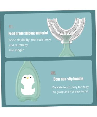 U-Shaped Toothbrush for Kids - Silicone Baby Toothbrush for Effective Mouth Cleaning | Eco-Friendly Green Design - Buy Online on GoSupps.com