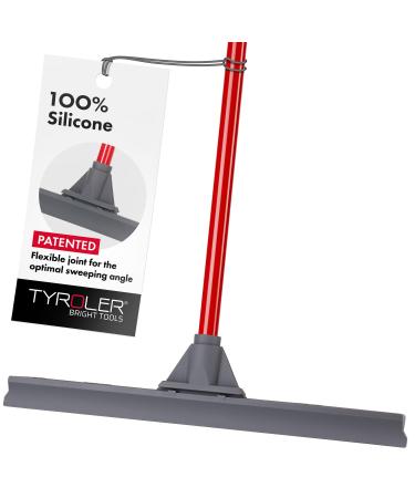 Tyroler Bright Tools Heavy Duty Floor Squeegee 100% Silicone Blade 45 Cm with Flexible Joint for Better Sweeping 4 Part Handle 140cm Multi-Surface Design Dries Floors Quickly Without Water Spots