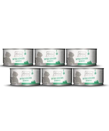 Mjamjam - Premium wet food for cats - juicy chicken on broccoli 6 Pack (6 x 100 g) grain free with extra meat chicken + broccoli 100 g (6 Pack)