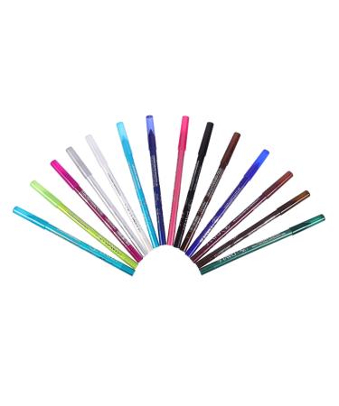 BELLIFFY 14pcs Eyeshadow Pencil Set Eyeliner Stamp Lip Liner Quick Drying Eyeliner Plastic