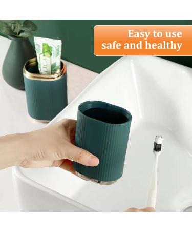 Travel Toothbrush Etui Set - 2-Piece Portable Holder & Toothpaste Storage Box - Blue & Orange - Buy Online on GoSupps.com