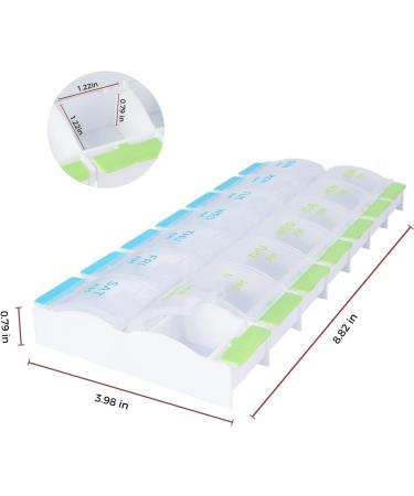 BYVOV AM PM 7 Day Pill Organizer - Large Weekly Travel Case for Vitamins Supplements & Medications - Twice a Day Medication Reminders - Buy Online on GoSupps.com