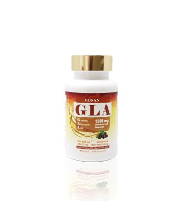 Black Currant Seed Oil 1500 mg / 225 mg GLA 15%/195 mg ALA/ 37 mg SDA - Promotes Optimal Skin, Joint & Eye Health/GLA Oil Antioxidant Formula/ 90 softgels/Vision Smart Center