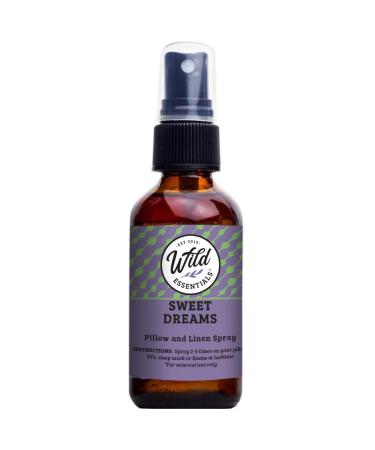 Wild Essentials Sweet Dreams All Natural Spray 2 Ounce 60ml for Sleep Relax Restless Made with 100% Essential Oils and Organic Witch Hazel Aromatherapy Room Linen Body Spray