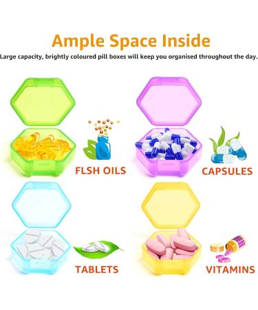 Buy 8 Pack Small Pill Organizer - Travel Pill Box Portable BPA Free Mini Case for Pills Medications & Vitamins - Vivid Colors - International Shipping Available - Buy Online on GoSupps.com