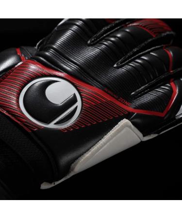 Uhlsport Powerline Soft Flex Frame Football Goalkeeper Gloves - Unisex Finger Protection for Children & Adults Size 6.5 Black/Red/White - Buy Online on GoSupps.com