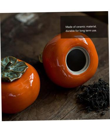 Alipis Persimmon Ceramic Jar Candy Jar Kitchen Canisters Tea Containers Ceramic Can With Cover Bottle 1 - Buy Online on GoSupps.com