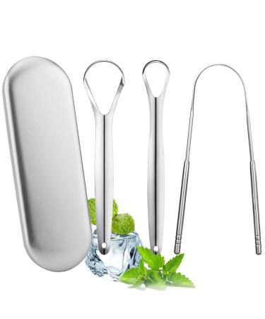 Tongue Cleaner tongue cleaner tongue scraper and tongue cleaner-environmentally friendly oral hygiene set with stainless steel cleaning set and collecting box included.
