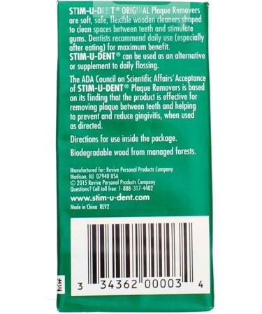 The Natural Dentist Stim-U-Dent Original Plaque Removers Mint 100 Ct - Gentle Dental Picks for Plaque Removal - Buy Online on GoSupps.com