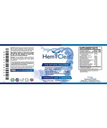 Vegan Hemorrhoid Relief | Maximum Strength 2 Bottles | 135 Capsules | 3 Month Supply - Vascular Health Support - Buy Online on GoSupps.com