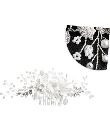 Beaupretty Women Hair Comb for women womens for hair crystal headpiece pearl rhinestone hair clips silver floral hair rhinestone hair s for women Floral Headdress Women Hair Crystal - Buy Online on GoSupps.com