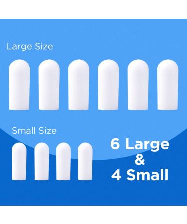 LUFOEVER 10-Piece Gel Toe Protectors for Missing or Ingrown Toenails - Corns, Blisters, Hammer Toes Relief - Large & Small Sizes (White) - Buy Online on GoSupps.com