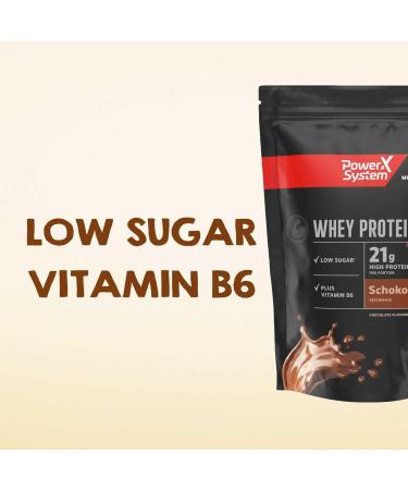 Power System Whey Protein Powder | Low Sugar Chocolate | 21g Protein | 420g | with Vitamin B6 - Shop Internationally - Buy Online on GoSupps.com