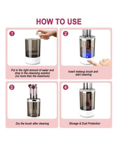 Buy Electric Makeup Brush Cleaners - One-Click Operation for Instant Washing & Drying | White Brush Washer & Cleaner Mat - Buy Online on GoSupps.com