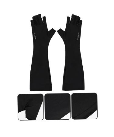 Beatifufu 1 Pair Nail Gloves Gel Nail Led Lamp Gel Manicure Gloves Nail Art Gloves Uv-resistant Manicure Gloves Manicure Art Gloves Fingerless Polyester Mj03 Sleeve - Buy Online on GoSupps.com