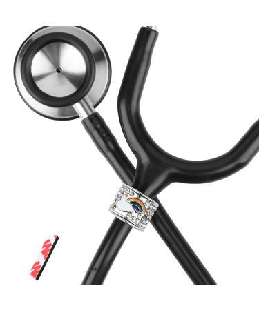 Beautyflier Stethoscope Name Tag Personalized Stethoscope ID Tag for Nurses Accessories Gifts Stethoscope Charm Personalized Name Charm for MDF Stethoscope ADC Stethoscope Littmann Stethoscope Rainbow
