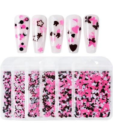 Heart Star Round Nail Art Glitter Flakes Sequins for Mani Beauty Makeup Face Body Art Decoration Style 1 - Buy Online on GoSupps.com