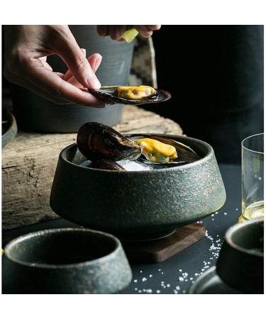Ceramic Creative High Household Rice Soup European Style Western Tableware Steak Plates Pasta Large Plates Kitchenware (Color : Green Size : 13 * 8CM) 13*8CM Green - Buy Online on GoSupps.com