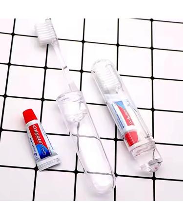 GWAWG Travel Toothbrush Set - 5 Foldable Toothbrushes & Toothpaste for Camping Kids & Adults | Perfect for Travel - Buy Online on GoSupps.com